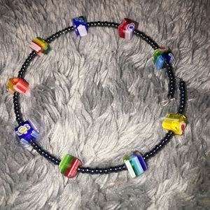 Czechoslovanian glass cube bead bracelet